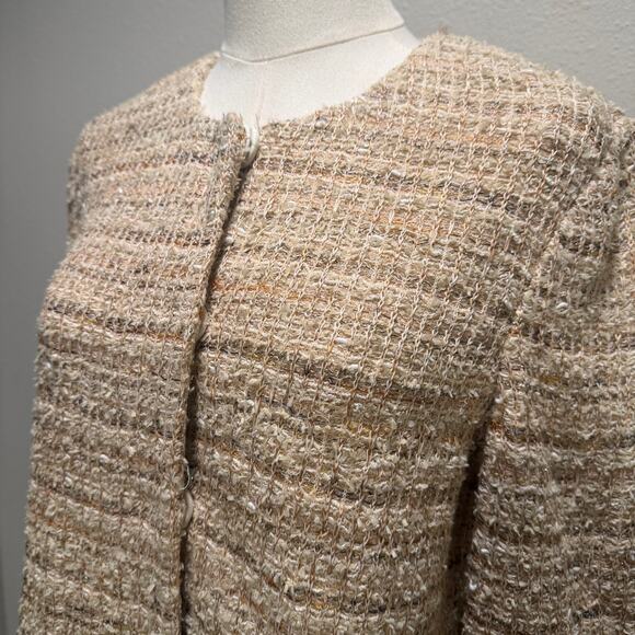 Vintage St. John Tweed Boucle Cream Jacket Blazer Classic Knit Chic Sz 8 Luxury - Picture 3 of 10